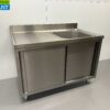 RVS Spoeltafel spoelbak schuifdeuren Premium-line 120 cm Horeca - Afbeelding 2