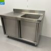 RVS Spoeltafel spoelbak schuifdeuren Premium-line 120 cm Horeca - Afbeelding 3