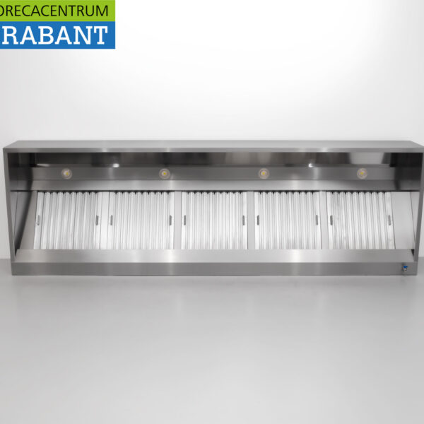 HCB RVS Afzuigkap Dampkap met lamellen filters Premium-line 300 cm Box Doos model Horeca