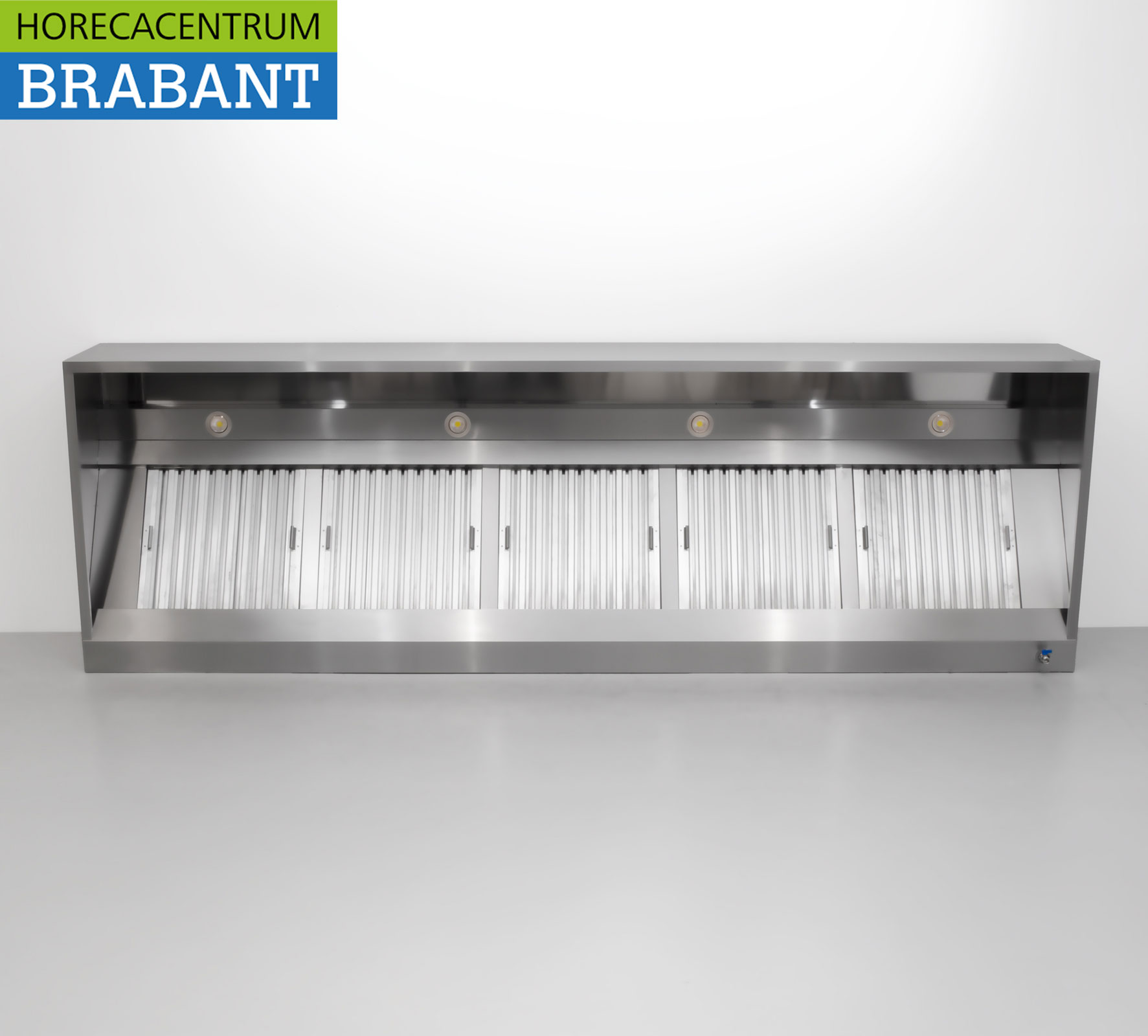 HCB RVS Afzuigkap Dampkap met lamellen filters Premium-line 300 cm Box Doos model Horeca