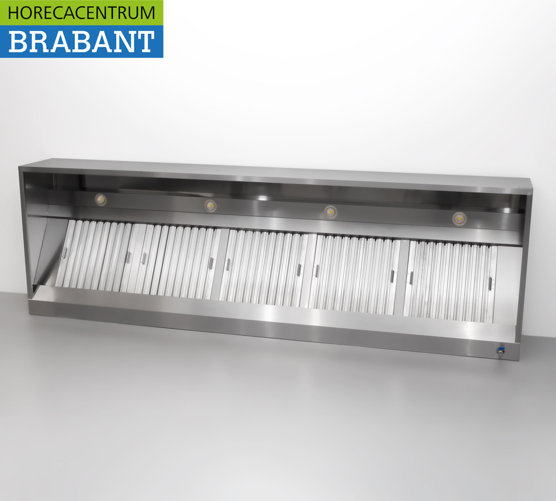 HCB RVS Afzuigkap Dampkap met lamellen filters Premium-line 300 cm Box Doos model Horeca - Afbeelding 2