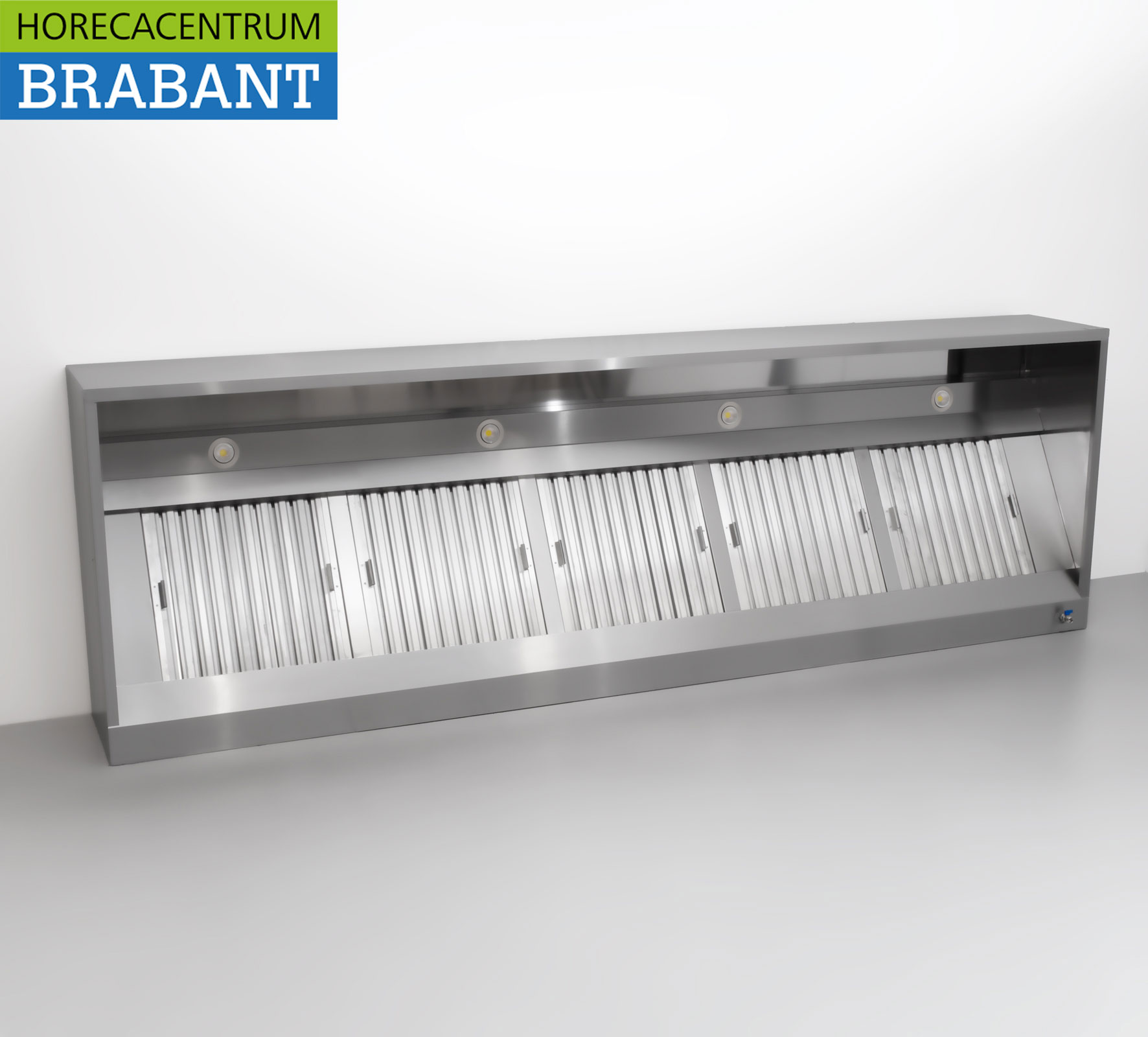 HCB RVS Afzuigkap Dampkap met lamellen filters Premium-line 300 cm Box Doos model Horeca - Afbeelding 3