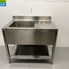 RVS Spoeltafel Spoelbak Premium-line 100 cm Horeca