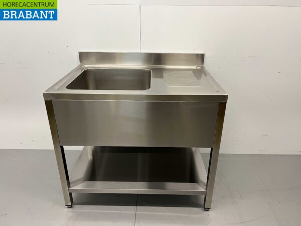 RVS Spoeltafel Spoelbak Premium-line 100 cm Horeca