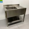 RVS Spoeltafel Spoelbak Premium-line 100 cm Horeca - Afbeelding 2
