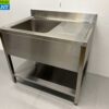 RVS Spoeltafel Spoelbak Premium-line 100 cm Horeca - Afbeelding 3
