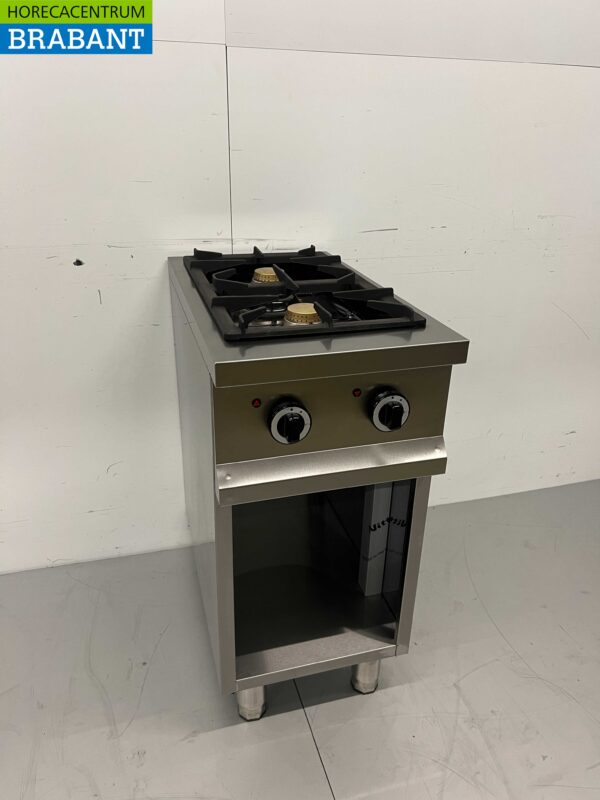 RVS 2 pits gasfornuis fornuis 700 Series 40 cm 12 kW Horeca - Afbeelding 2