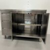 RVS Werkkast Kast Werktafel 2 klapdeuren en 3 laden 120 cm Horeca - Afbeelding 4