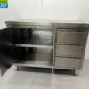 HCB RVS Werkkast Kast Werktafel 2 klapdeuren en 3 laden 120 cm Horeca - Afbeelding 4