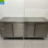 RVS Werkkast Kast Werktafel 2 schuifdeuren en 3 laden en afvalbak 200 cm Horeca