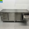 RVS Werkkast Kast Werktafel 2 schuifdeuren en 3 laden en afvalbak 200 cm Horeca - Afbeelding 4