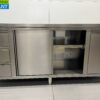 RVS Werkkast Kast Werktafel 2 schuifdeuren en 3 laden en afvalbak 200 cm Horeca - Afbeelding 5