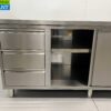 RVS Werkkast Kast Werktafel 2 schuifdeuren en 3 laden en afvalbak 200 cm Horeca - Afbeelding 6