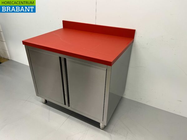 RVS Polyethylene PE Werkkast Kast Snijtafel 2 klapdeuren 100 cm Horeca Slagerij - Afbeelding 3