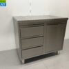 RVS Werkkast Kast Werktafel Afvalbak en 3 laden 100 cm Horeca - Afbeelding 2
