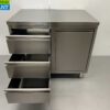RVS Werkkast Kast Werktafel Afvalbak en 3 laden 100 cm Horeca - Afbeelding 5