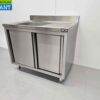 RVS Spoeltafel spoelbak Premium-line 2 schuifdeuren 100 cm Horeca - Afbeelding 2