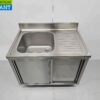 RVS Spoeltafel spoelbak Premium-line 2 schuifdeuren 100 cm Horeca - Afbeelding 4