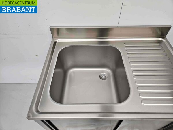 RVS Spoeltafel spoelbak Premium-line 2 schuifdeuren 100 cm Horeca - Afbeelding 5