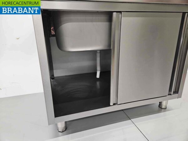 RVS Spoeltafel spoelbak Premium-line 2 schuifdeuren 100 cm Horeca - Afbeelding 7