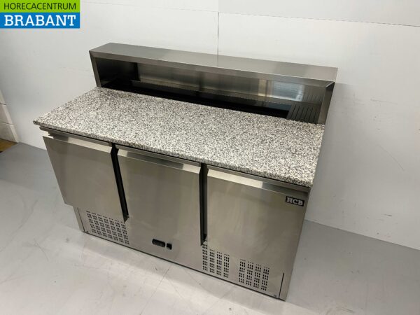 RVS HCB Pizzawerkbank Pizzatafel 3 deuren 136,5 cm 230V Horeca - Afbeelding 3
