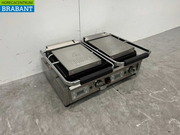 RVS Buffalo Dubbele Contactgrill Paninigrill Grill Geribbeld 230V Horeca - Afbeelding 2