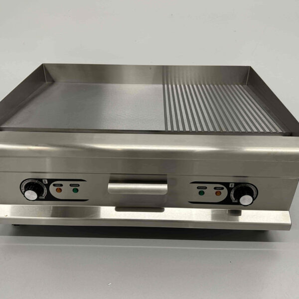 RVS Grillplaat Bakplaat 1/2 Geribbelde bakplaat 75 cm 400V Horeca