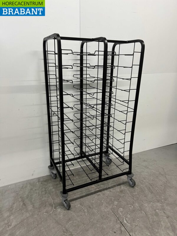 EAIS Gepoedercoate serveerwagen 24 bladen Dienbladenwagen 24 lagen Horeca - Afbeelding 2