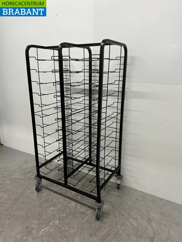 EAIS Gepoedercoate serveerwagen 24 bladen Dienbladenwagen 24 lagen Horeca - Afbeelding 3