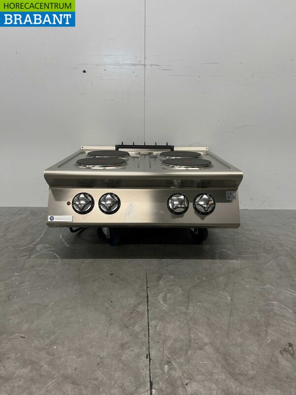 RVS Mareno 4 pits elektrisch fornuis kookplaat 80 cm 400V Horeca