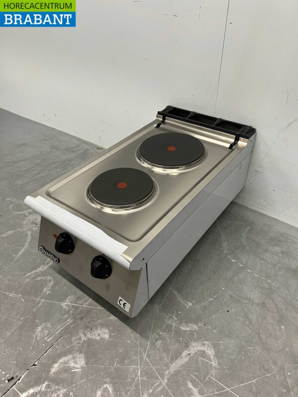 RVS Mareno 2 pits elektrisch fornuis kookplaat 40 cm 400V Horeca - Afbeelding 3