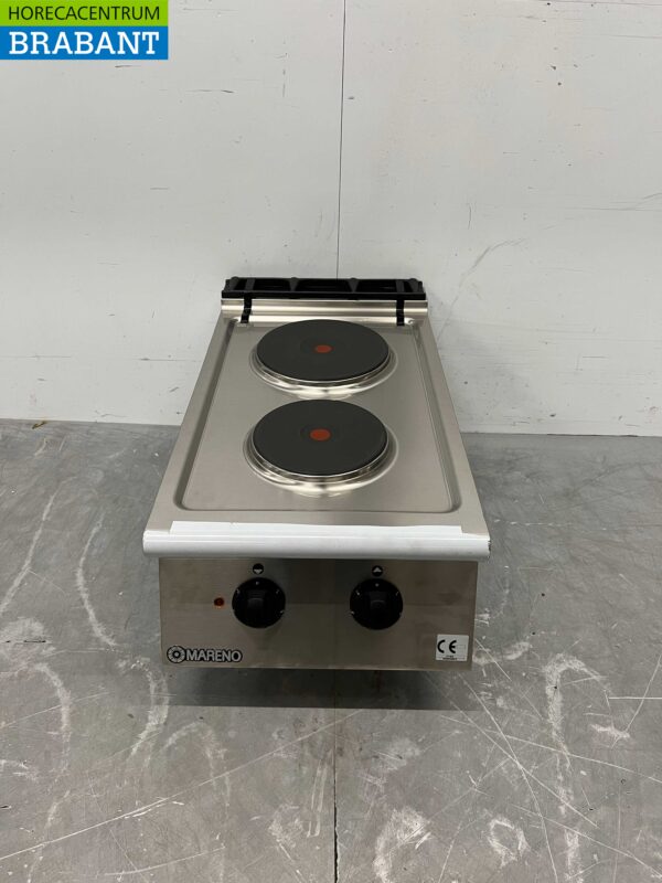 RVS Mareno 2 pits elektrisch fornuis kookplaat 40 cm 400V Horeca - Afbeelding 4