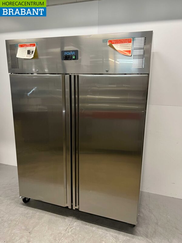 RVS Polar U635 Dubbeldeurs 2-deurs Vriezer Vrieskast 1400 liter 230V Horeca - Afbeelding 2