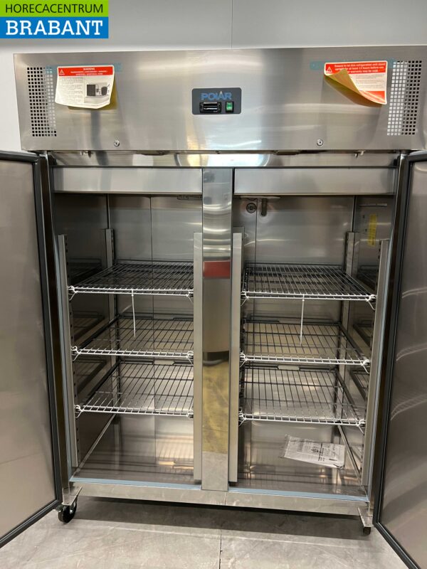 RVS Polar U635 Dubbeldeurs 2-deurs Vriezer Vrieskast 1400 liter 230V Horeca - Afbeelding 3