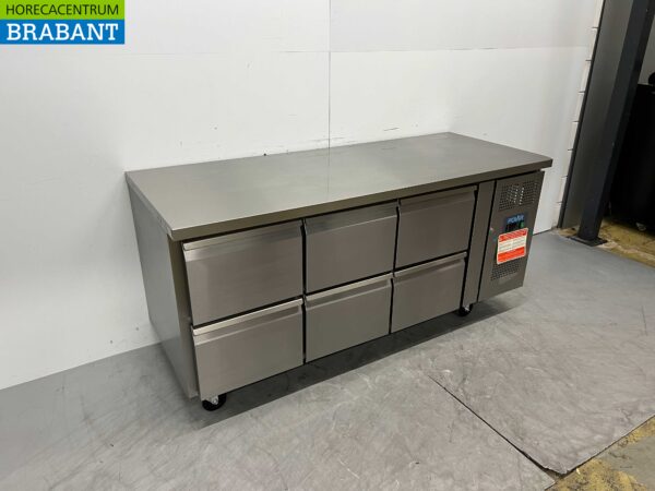 RVS Polar Koelwerkbank 6 laden 179,5 cm 230V Horeca - Afbeelding 3