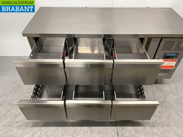 RVS Polar Koelwerkbank 6 laden 179,5 cm 230V Horeca - Afbeelding 4