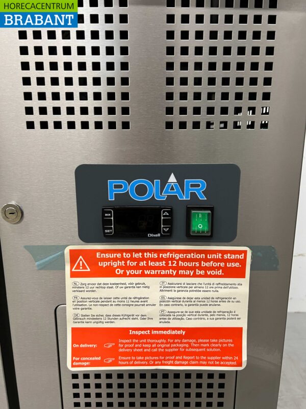 RVS Polar Koelwerkbank 6 laden 179,5 cm 230V Horeca - Afbeelding 5