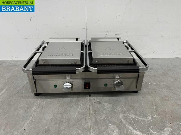 RVS Buffalo Dubbele Contactgrill Paninigrill Grill Glad 230V Horeca