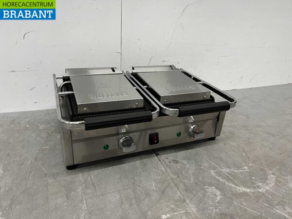 RVS Buffalo Dubbele Contactgrill Paninigrill Grill Glad 230V Horeca - Afbeelding 2