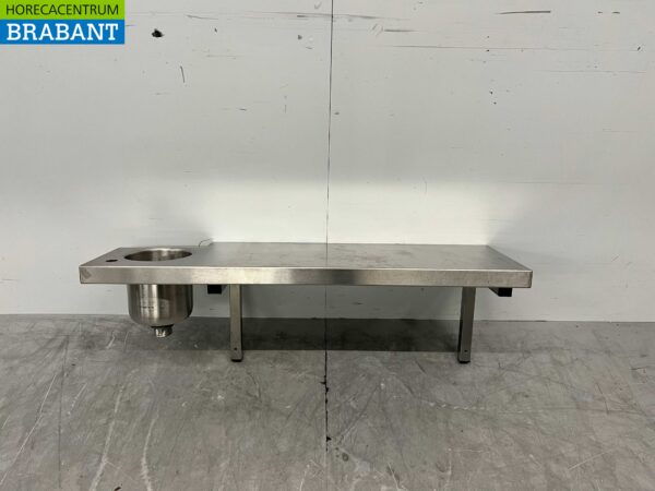RVS Wandschap schap 98 x 31,5 cm met klein wasbakje Horeca