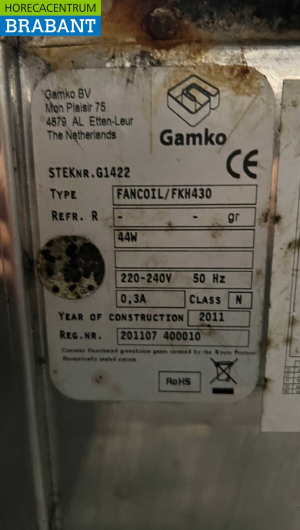 Gamko Koelcel Fustenkoeler Fustenkoeling 187 x 98 x 108 cm met watergekoelde verdamper 230V Horeca - Afbeelding 6