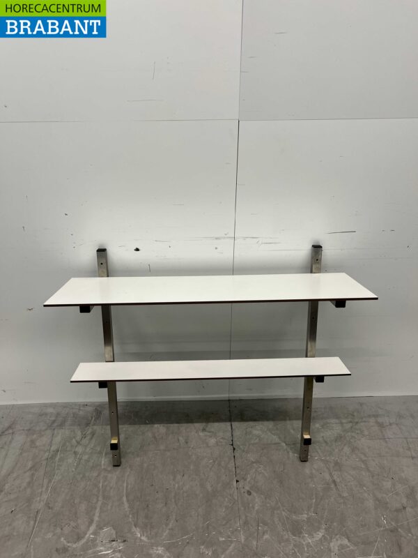 RVS Wandschap schap 2 schappen 100 x 30 cm Horeca
