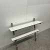 RVS Wandschap schap 2 schappen 100 x 30 cm Horeca - Afbeelding 2