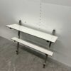 RVS Wandschap schap 2 schappen 100 x 30 cm Horeca - Afbeelding 3