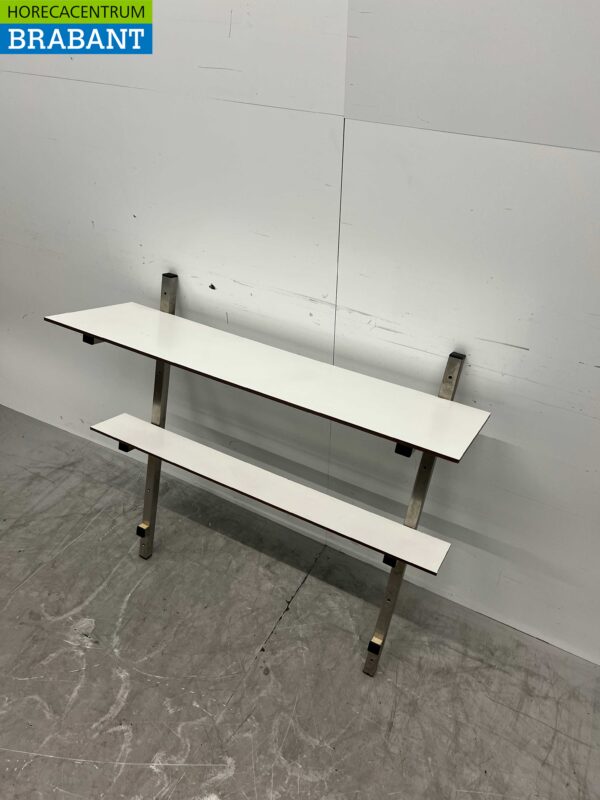 RVS Wandschap schap 2 schappen 100 x 30 cm Horeca - Afbeelding 3