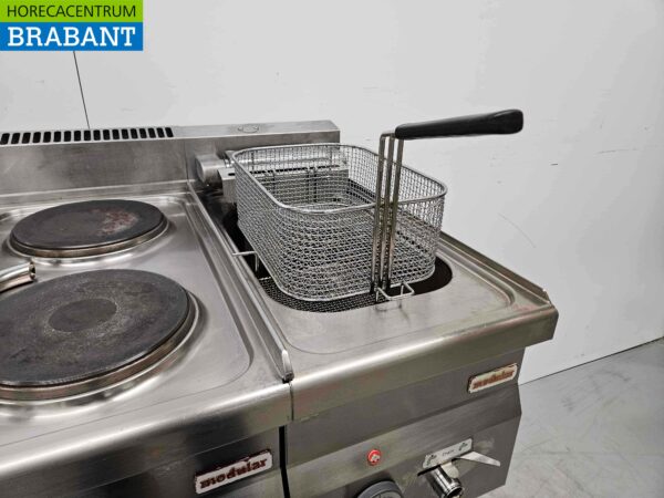 RVS Modular Baklijn 4 pits elektrisch fornuis en friteuse 90 cm 400V Horeca - Afbeelding 5