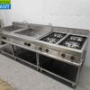 RVS Gico Baklijn 4 pits fornuis met 2 x dubbele bain marie GAS/400V Horeca - Afbeelding 2