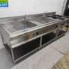 RVS Gico Baklijn 4 pits fornuis met 2 x dubbele bain marie GAS/400V Horeca - Afbeelding 3