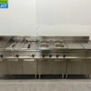 RVS Electrolux Baklijn 4 pits fornuis, dubbele friteuse en bakplaat 245 cm 400V Horeca