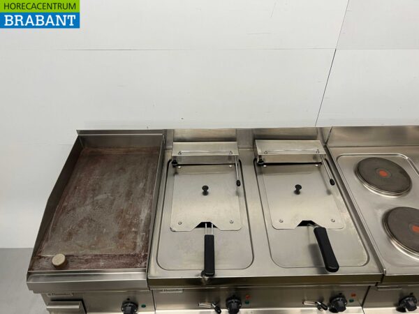 RVS Electrolux Baklijn 4 pits fornuis, dubbele friteuse en bakplaat 245 cm 400V Horeca - Afbeelding 7